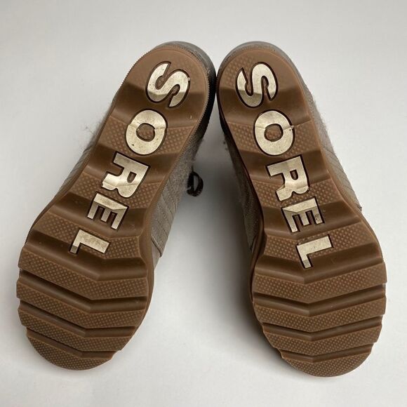 Sorel Lexie Wedge Ankle Boots Kettle Brown Tan Leather Lace Up 8.5 PDX - Picture 5 of 6